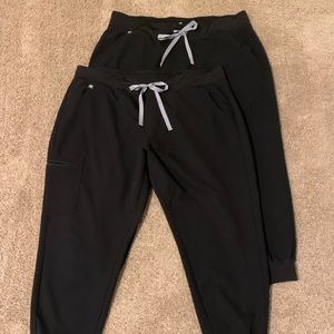 2 pairs Figs black Zamora jogger scrub pants